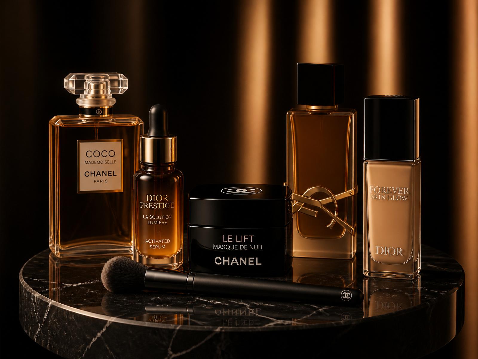 Luxury beauty products still life